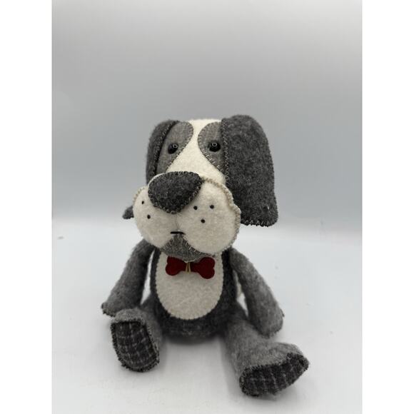 Hallmark Beagle Puppy Dog Plush Stuffed Animal Toy Doll Gray Red Bone Collar - Picture 1 of 6